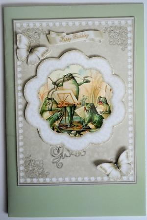 Vintage Frog Band Pyramage Card by Sharon Wilson