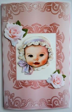 Art Deco Card Front in Rose by Sharon Wilson