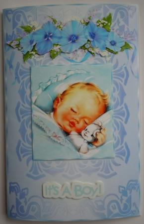 Art Deco Card Front in Blue by Sharon Wilson