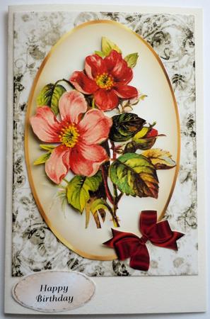 Floral Toppers in Oval Cream/gold Frames by Sharon Wilson