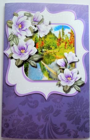 Lovely Liac Magnolias on a Shaped Mat  by Sharon Wilson