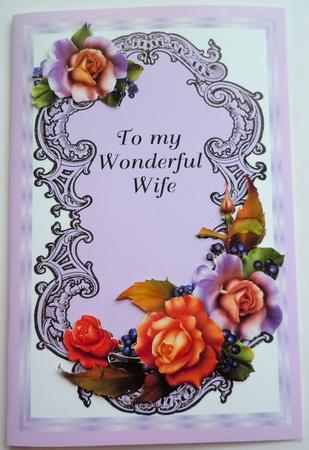 Pretty Scroll Antique Card/toppers in Blue and Lilac by Sharon Wilson