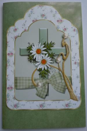 Delicate Flower & Cross Tag Topper by Sharon Wilson