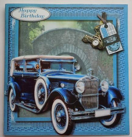 Lovekly Blue Vintage Rollsroyce by Sharon Wilson