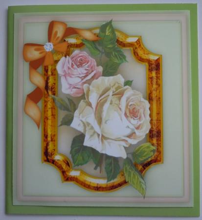 Beautiful Roses in a Gold Bracket Frame by Sharon Wilson