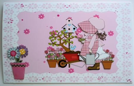 Pretty in Pinks on Pink Flower Paper by Sharon Wilson