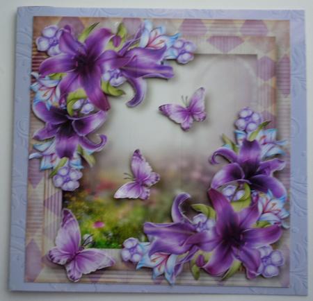 Floral & Flutters - Purple Lilies 8x8 Quick Topper by Sharon Wilson