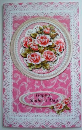 2 Lovely Roses Toppers on Cut Out Lace  by Sharon Wilson