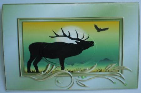 Elk Silhouette Pyramid Topper Birthday Father's Day by Sharon Wilson