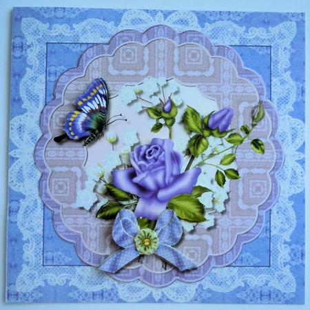 Lace Topper & Purple Roses by Sharon Wilson