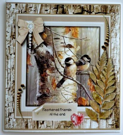 Feathered Friends Card Topper by Sharon Wilson