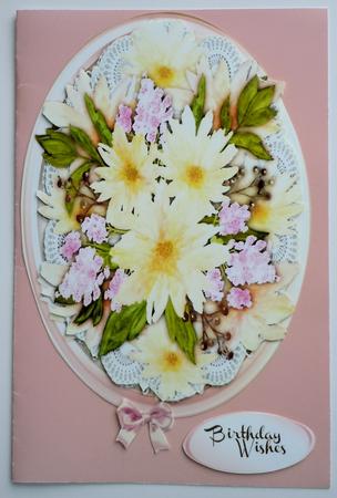 Beautiful Mixed Floral Toppe in Pink Gold Frame by Sharon Wilson
