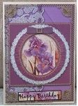 Purple Iris Ruffle Duo Corner A5 Stacker by Linda Wright