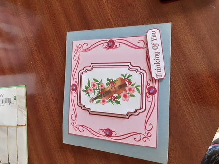 2 Floral violin toppers by Linda Wright