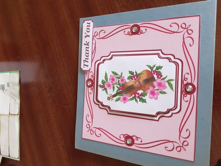 2 Floral violin toppers by Linda Wright