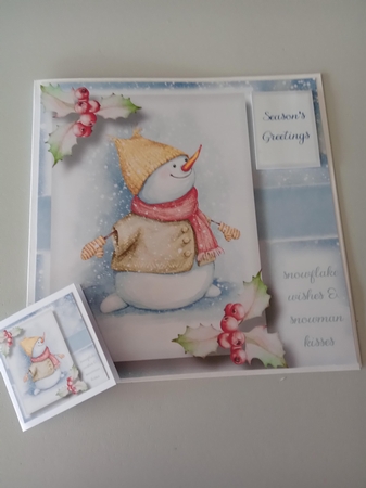 The Happy Snowman 2 8x8 by Linda Wright