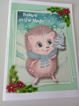 A5, Hedgehogs Christmas tree with Insert Verse by Linda Wright