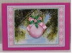 Pink Christmas Bauble by Linda Wright