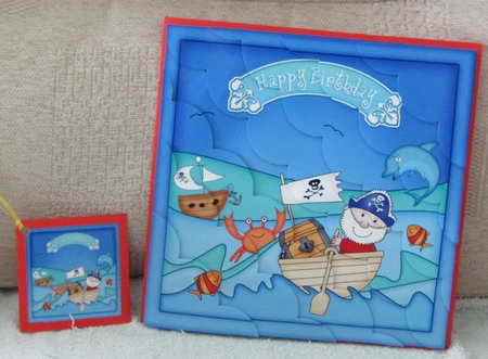 8 x 8 Birthday Pirates Scalloped Corner Kit by Linda Wright