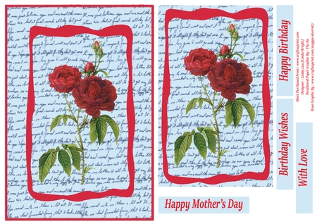 6 Vintage Roses, Png Files, Designer Resource by Linda Wright