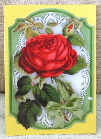 4 Lovely Roses Toppers on Lace  by Linda Wright