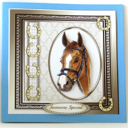 Stunning Horses Head in oval Frame  by Linda Wright