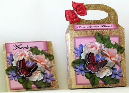 butterfly and roses gift box kit by Linda Wright