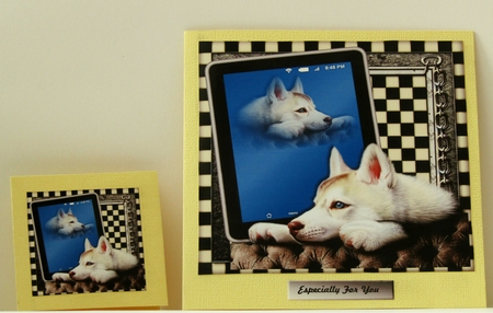 Male card Tablet &  Beautiful Dog by Linda Wright