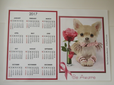Pink Be Aware Calendar by Linda Wright