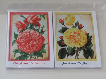 4 Beautiful Roses notelets 2,   by Linda Wright