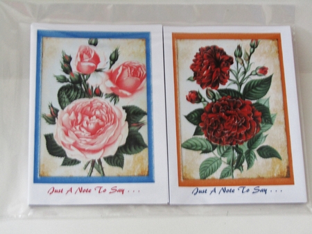 4 Beautiful Roses notelets 2,   by Linda Wright