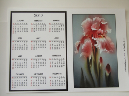 Pink Iris Calendar by Linda Wright