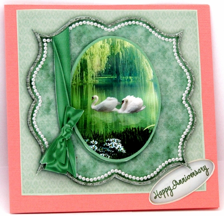 Square Bracket Pair of Swans by Linda Wright