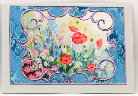 2 A5 card watercolour toppers Field Flowers and Pots of Geranuims by Linda Wright