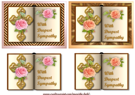 Sympathy Books Cross & Roses by Linda Wright