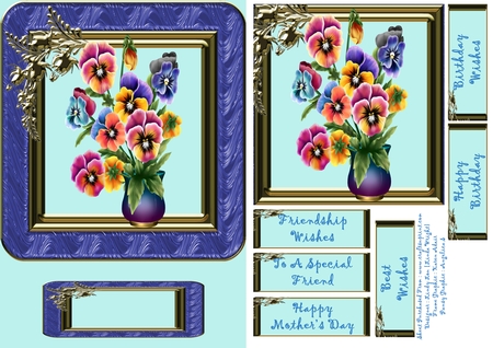 Pansy Flowers Set One - CU Designer Resource For Commercial Use, Personal Use Card Making Scrapbooking etc. - Full Size - PNG by Linda Wright