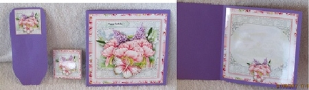 Beautiful Peonies and Lilac Card Front Kit by Linda Wright