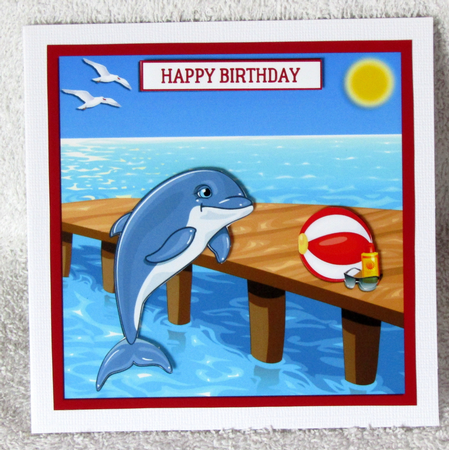DOLPHIN BIRTHDAY CARD SHEET by Linda Wright