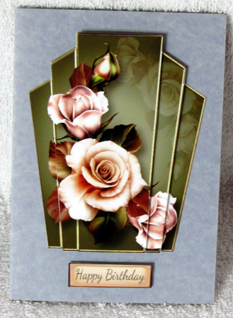 Art Deco Stacker - Autumn Fantasy Roses by Linda Wright