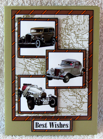 Vintage Cars 3 Squares by Linda Wright