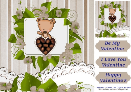 8 Pretty coloured flower card fronts with lace & stripes with toppers by Linda Wright
