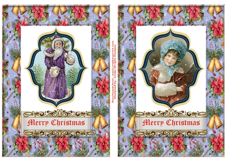 7 Vintage Christmas Classics Card Toppers by Linda Wright