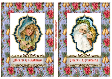 7 Vintage Christmas Classics Card Toppers 2 by Linda Wright