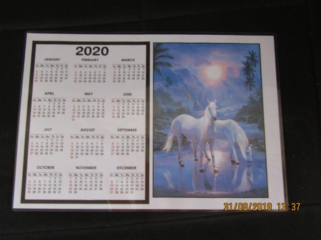 2020 Calendar -  Landscape Purple Moonlight Horses by Linda Wright