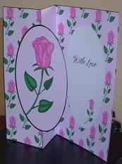 Pink Rose Oval Fold Back by Linda Wright