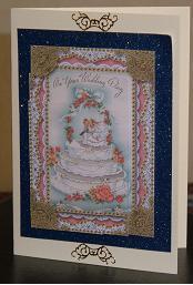 On Your Wedding Day Cake 7x5inch One Corner Stacker by Linda Wright