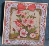 Lace Blossom Butterfly 5in Scallop Bottom Stacker by Linda Wright