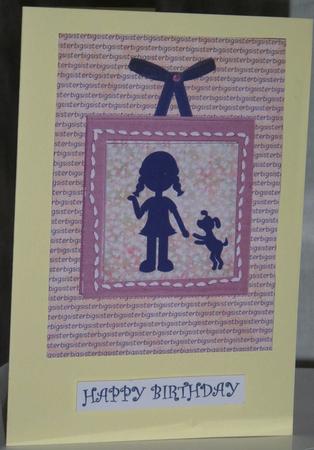 New Big Sister Silhouette Card by Linda Wright