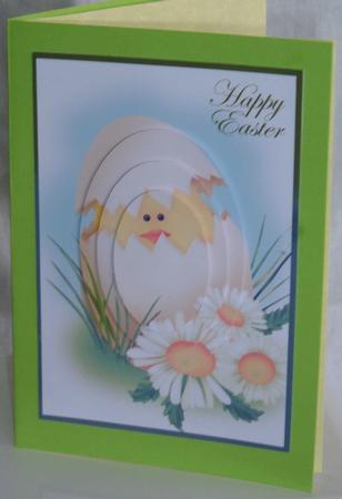 Easter Chicken in Egg Oval Pyramid by Linda Wright