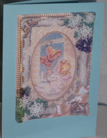 Bell Angel Snow 7x5in Spiral Wavy Edge Stacker by Linda Wright